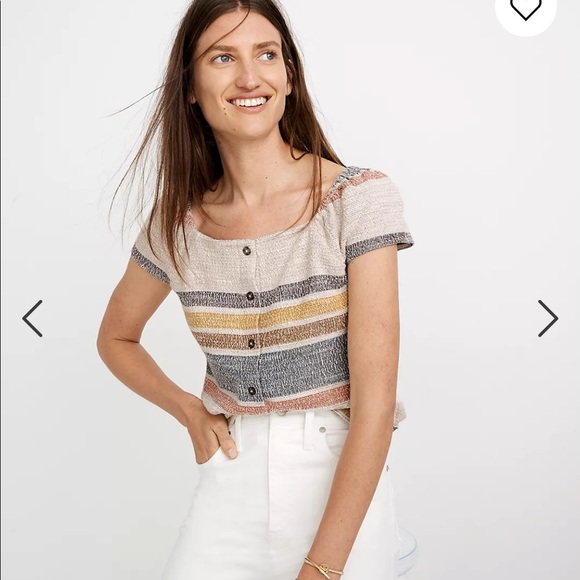 Madewell Texture & Thread Button-Front Top - S - Picture 4 of 5